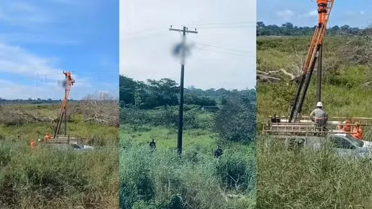 Homem morre eletrocutado e fica ‘pendurado’ por fios de alta tensão em Candeias do Jamari