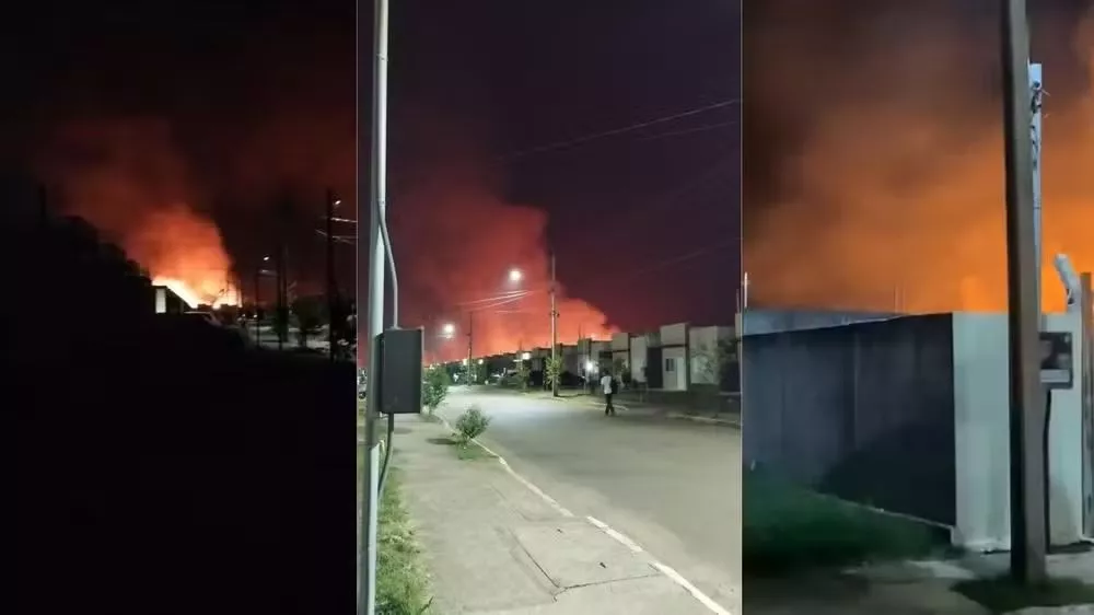 Moradores registram grande incêndio no bairro Planalto em Porto Velho