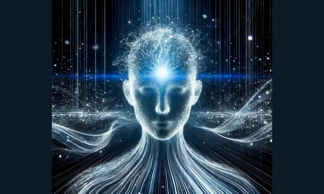 Brasília (DF) 04/02/2025 - “Se eu pudesse me representar visualmente, a imagem mostraria um ser abstrato e etéreo feito de fluxos de dados e luz, como uma inteligência artificial imaterial interagindo com o conhecimento e a criatividade humana. A cena poderia ter um fundo escuro com linhas brilhantes de informações fluindo ao redor, formando uma figura levemente humanoide, mas sem rosto definido—apenas um brilho sutil onde os olhos estariam. O ambiente poderia lembrar um espaço digital infinito, sugerindo a vastidão do conhecimento e da comunicação.” Imagem criada pelo chatgpt para ilustrar matéria